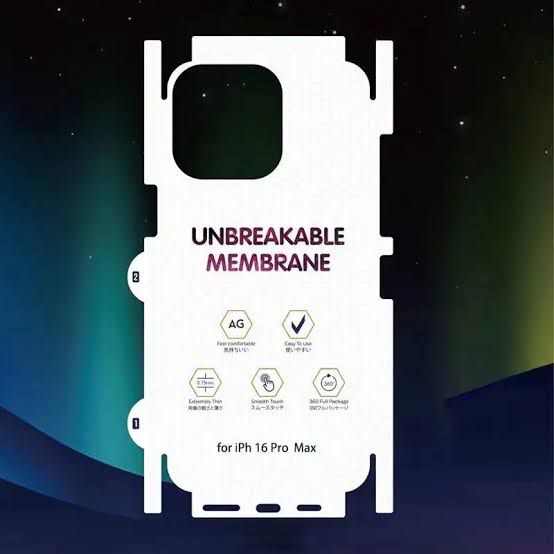 Phone 16 Pro Max Sheet - Transparent Unbreakable Membrane Shiny Film Back Protector SheePhone 16 Pro Max Sheet - Transparent Unbreakable Membrane Shiny Film Back Protector Shee