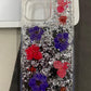 DFANS Design Floral Glitter Case for iPhone 16 Pro Max