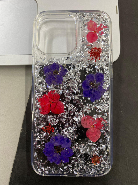 DFANS Design Floral Glitter Case for iPhone 16 Pro Max