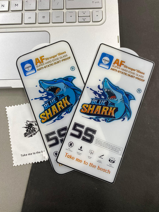 S25 ULTRA 16 PRO MAX BLUE SHARK ESD Anti-Static", "Oleophobic Coating", "Delicate Touch", "Scratch Resistance", and "Original Display
