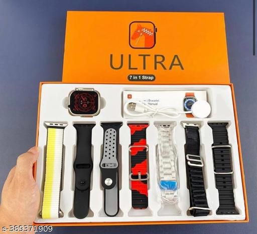 ULTRA 7iN1 Straps 2.1 Inch HD Screen With 7 Different Straps Bluetooth Calling Smart Watch